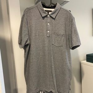 Banana Republic Mens Polo Heathered Gray